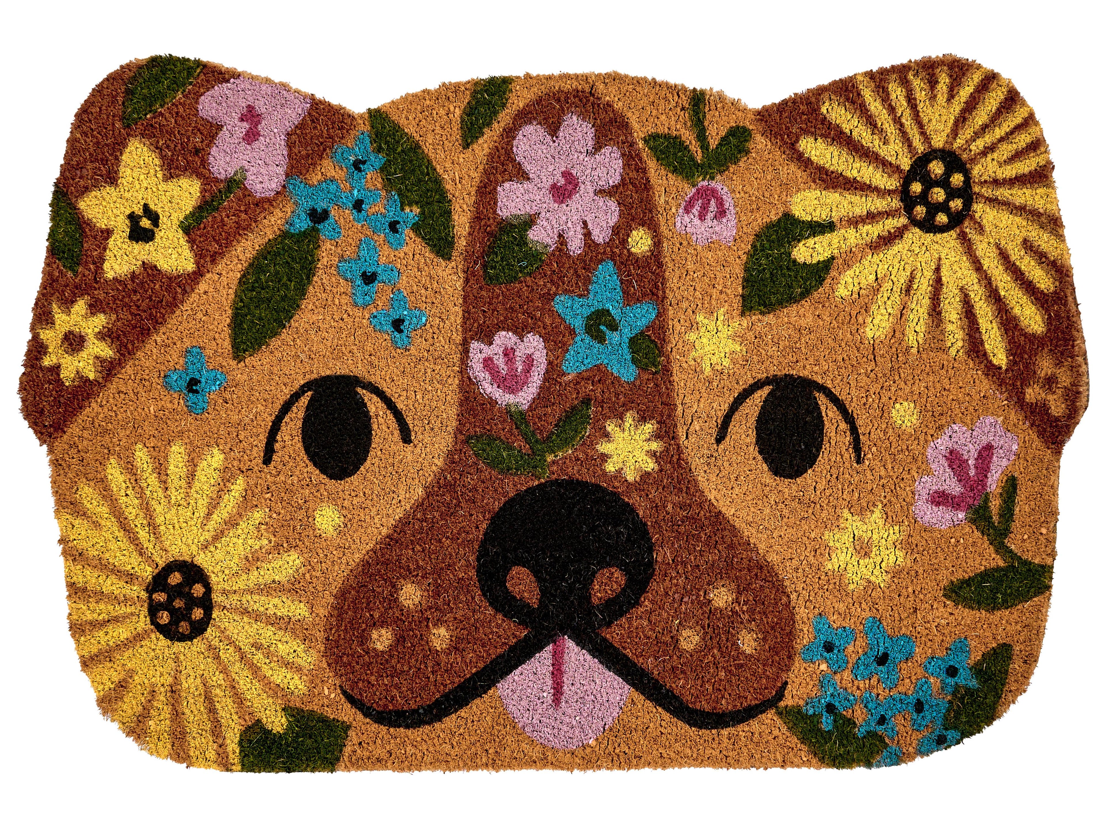 Tappetino da Ingresso TIBIG Multicolore 60 x 90 cm Cane Fibra di Cocco