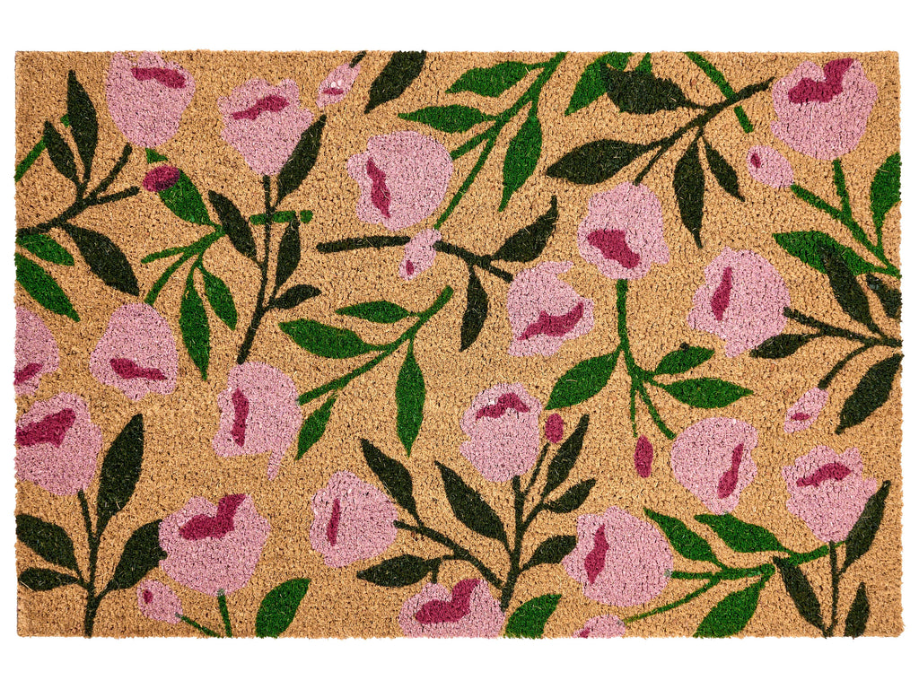 Tappetino da Ingresso MANGUAO Naturale 60 x 90 cm Fiore Fibra di Cocco