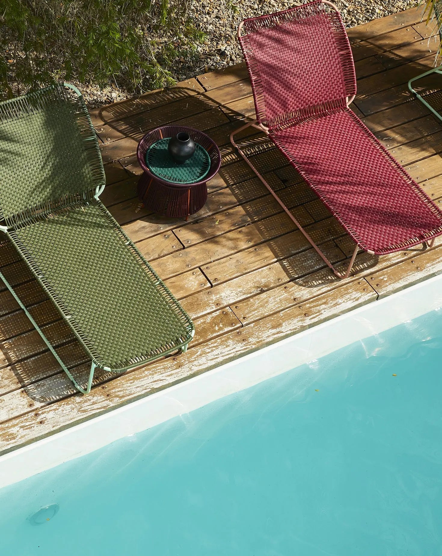 Banquette de jour sable rouge et rose