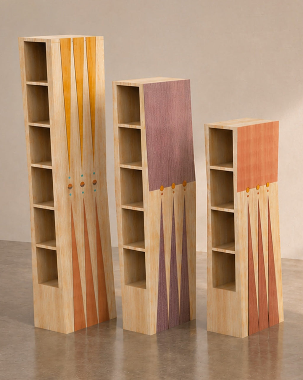 Étagère-bibliothèque en bois d'érable Sarou