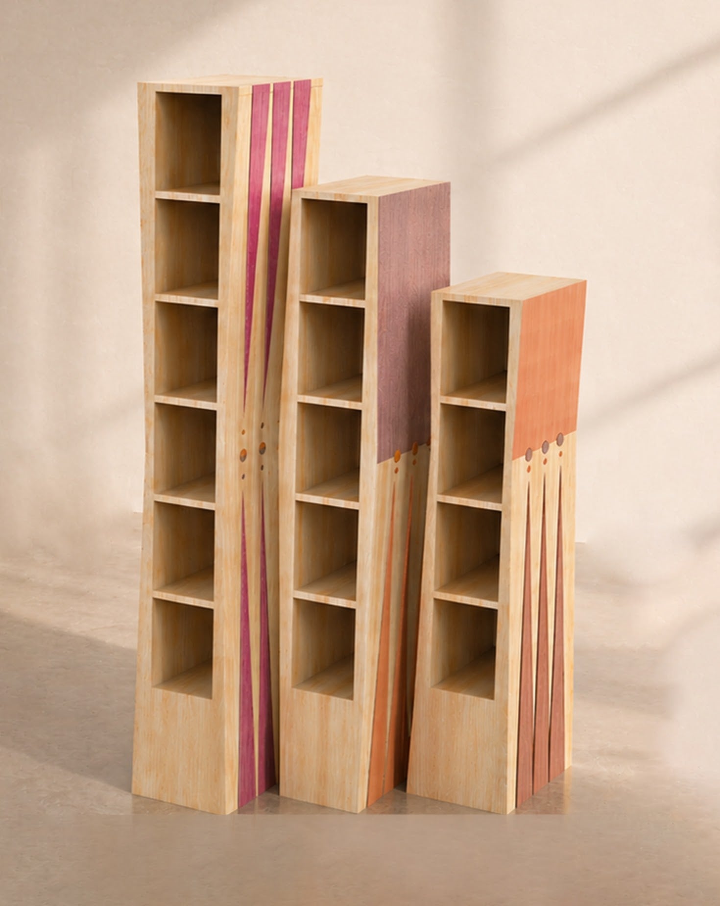 Étagère-bibliothèque en bois d'érable Sarou