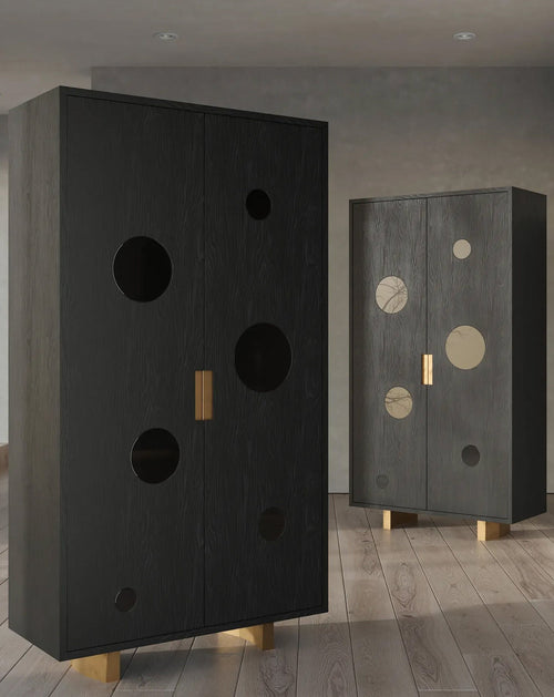 Black and Gold Bar Cabinet