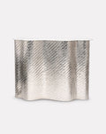 Meuble-bar en tissu argenté et chrome SS